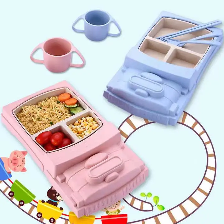 Car Truck Gift Eco Friendly Biodegradable Wheat Straw Bento Lunch Box for Kid